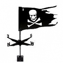 Флюгер Пиратский флаг 500*380 мм чёрный RAL 9005 BORGE (60047)